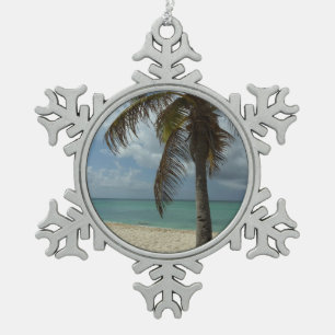 Aruban Beach I Beauful Natuur Scene Tin Sneeuwvlok Ornament