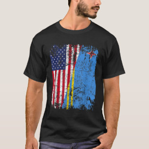 ARUBAN ROOTS Half Amerikaanse vlag ARUBA VLAG T-shirt