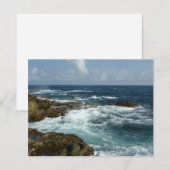 Aruba's rotsachtige kust en blauwe oceaan (Voorkant / Achterkant)