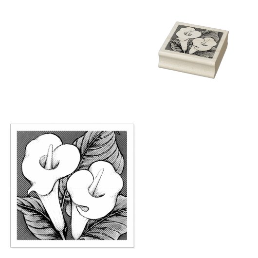 Arum Lilies Rubberstempel (Gestempeld)