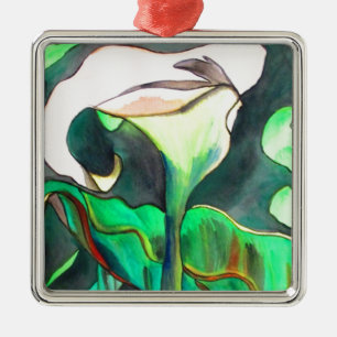 Arum Lily waterverf originele kunst schilderij Metalen Ornament