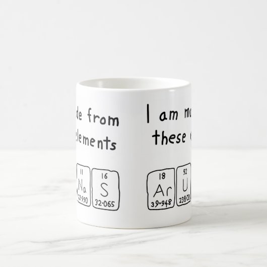 Arunas tasse de nom de table périodique (Centre)