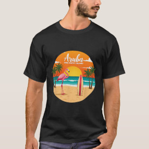 Aru's One Happy Island Flamingo Surfen Tropisch B T-shirt