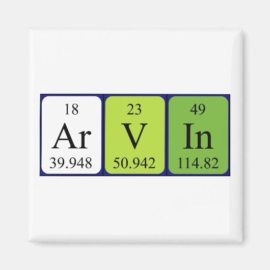 Arvin periodiek table name magnet magneet (Voorkant)