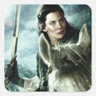 ARWEN™ in sneeuw en zwaard Vierkante Sticker