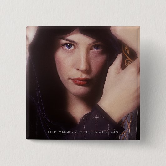 ARWEN™ met zwaard Vierkante Button 5,1 Cm (Voorkant)