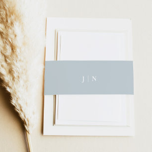 ARYA Elegante Saliegroene Monogram Huwelijksuitnod Uitnodigingen Wikkel