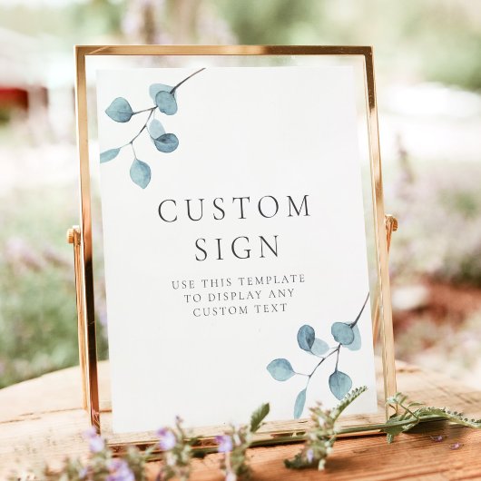 ARYA Eucalyptus Greenery Custom Editable Text Poster