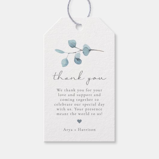 ARYA Rustic Eucalyptus Greenery Hartelijk dank Cadeaulabel (Voorkant)