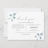 ARYA Sage Green Eucalyptus Business Carte de remer (Devant)