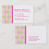 Arygle gevilde damesgolfvisitekaartjes visitekaartje (Voorkant / Achterkant)