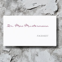 Arzt Visitenkarte Visitekaartje