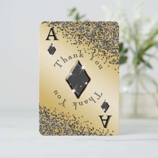 As de Carreaux Brillant et Noir Paillettes Merci (Debout devant)