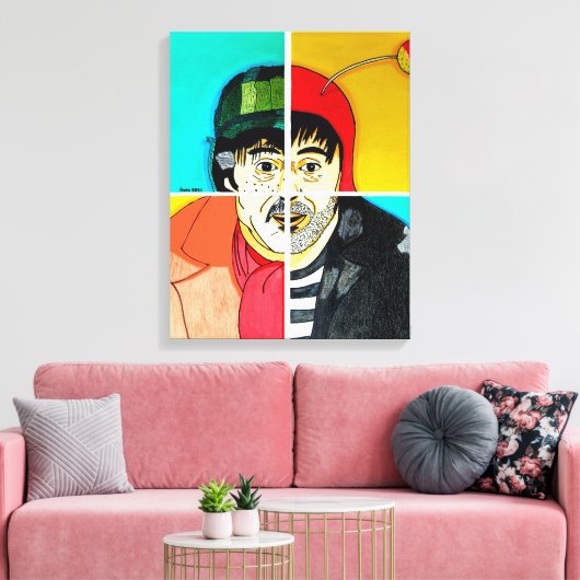 As faces de Chespirito Canvas Afdruk (Insitu (Woonkamer))