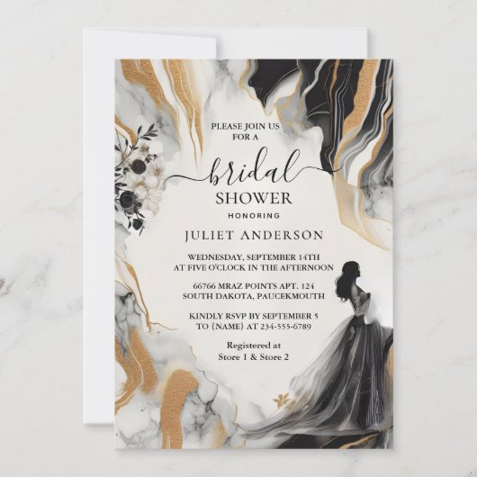 As Natural Work Stacked Stone Marble Bridal Shower Kaart (Voorkant)