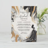 As Natural Work Stacked Stone Marble Bridal Shower Kaart (Staand voorkant)