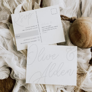 As   Script Watermerk RSVP Briefkaart