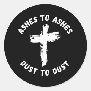 As tot as stof tot stof kruis Bijbelvers Ash Ronde Sticker