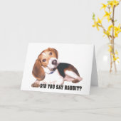 As-tu dit Rabbit ? Carte de voeux beagle (Fleur jaune)