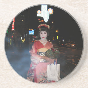 Asakusa Geisha Neo Tokyo Zandsteen Onderzetter