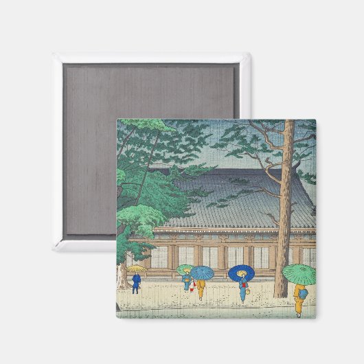 Asano Takeji Rain bij Sanjusangendo Temple art Magneet (Voorkant / Achterkant)