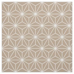 Asanoha Geometric Stars Natural Light Brown Stof