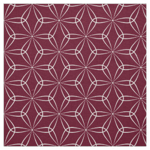 Asanoha Style 02 - Wit op Dp Crimson 65001d Stof