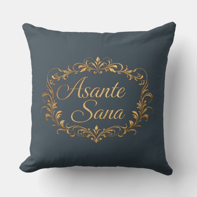 Asante Sana Charcoal & Pink – Gilded Zen Reversibl Kussen (Voorkant)