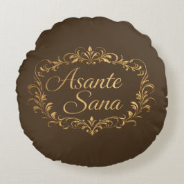 Asante Sana Espresso & Tan  – Gilded F Reversible  Rond Kussen