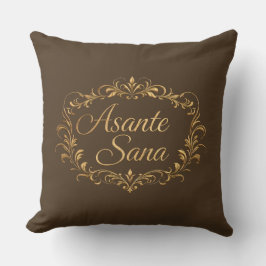 Asante Sana Espresso & Tan  – Rectangular Gilded F Kussen