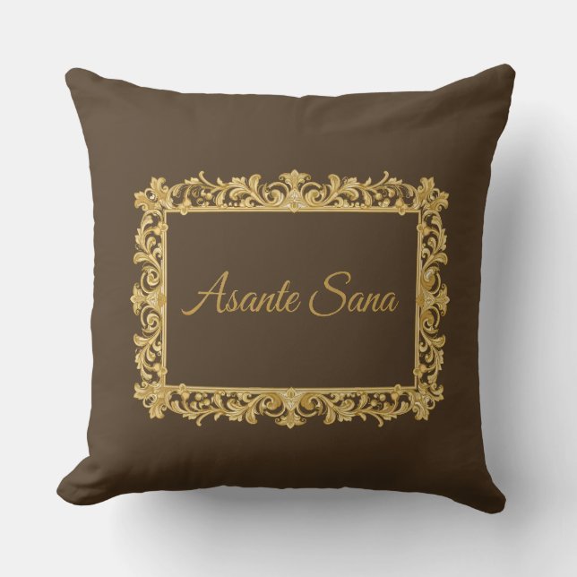 Asante Sana Espresso & Tan Reversible – Gilded Fr Kussen (Voorkant)