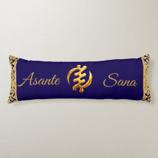 Asante Sana "Gye Nyame" Dark Blue Adinkra Heritage Lichaamskussen
