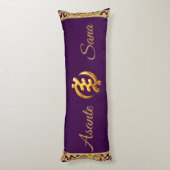 Asante Sana "Gye Nyame" Deep Purple Adinkra Achemp Lichaamskussen (Achterkant (Verticaal))