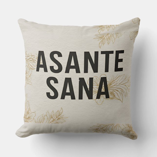 Asante Sana Ivory & Gold Neutral – Gilded Swahili  Kussen (Voorkant)