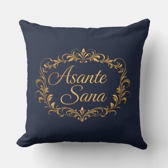 Asante Sana Midnight Navy & Ivory  –  Noir Anchor  Kussen (Voorkant)