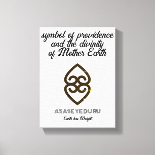 Asase Ye Duru Earth Weinig Adinkra-symbool Canvas Afdruk