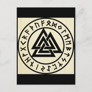 Asatru, oude, norse religie, symbolen, gein en Tho Briefkaart