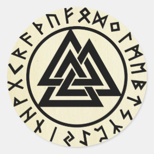 Asatru, oude, norse religie, symbolen, gein en Tho Ronde Sticker