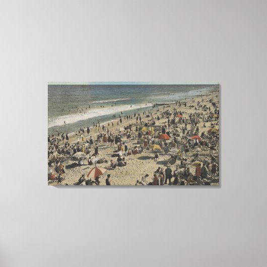 Asbury Park, NJ - Bathing Scene van Boardwalk Canvas Afdruk (Voorkant)