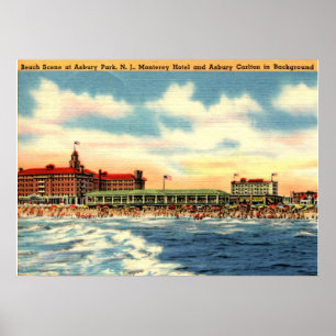 Asbury Park NJ, Beach Scene,  Poster