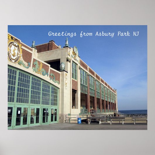 Asbury Park NJ boardwalk - Convention Hall Poster (Voorkant)