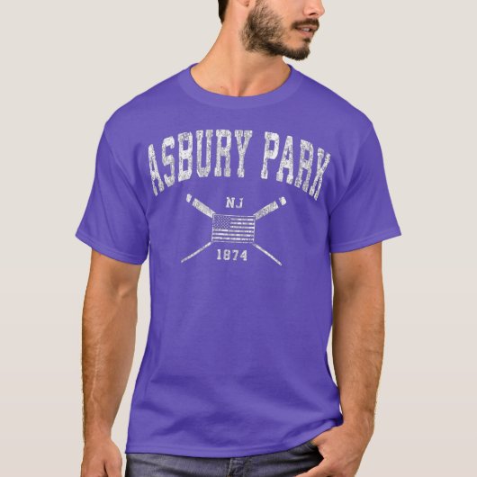 Asbury Park NJ Nautical US Flag T-shirt (Voorkant)