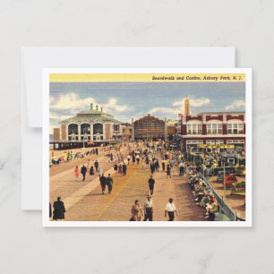 Asbury Park NJ Promenade en Casino jaren 40 Briefkaart