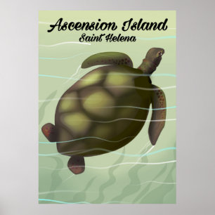 Ascension Island Zee Turtle Poster