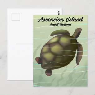 Ascension Island Zeeschildpad Paneel Kunst Briefkaart