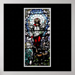 Ascension of Jesus-gekleurd glazen raam Poster