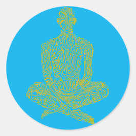 Ascetiek (baby met geel) ronde sticker