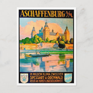 Aschaffenburg stad, Duitsland, Schloss Johannisbur Briefkaart