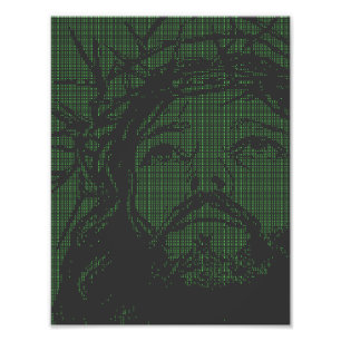 ASCII Art Jezus Doornenkroon Johannes 19:30 Foto Afdruk