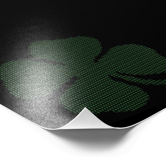 Ascii Art Shamrock Four Leaf Clover Foto Afdruk (Hoek)
